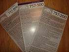 LOT OF 3 ATA AIRLINES SAFETY CARD 737 800 757 200/30​0