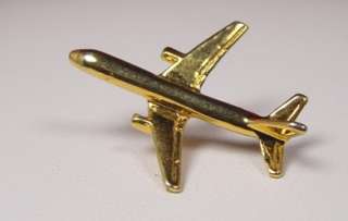 Vintage Boeing 737 Gold Jet Airplane Aviation Lapel Pin 1 x .75 