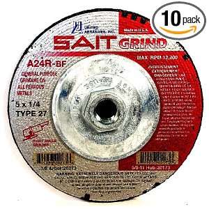  Max RPM Grade A24R Long Life Depressed Center Grinding Wheels, 10 Pack