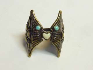 Art Deco Brass Owl Ring Marked Lucky Boy Size 7 Great Detail!  