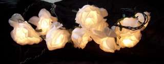 LIGHTED SILK WHITE ROSE GARLAND, 114 Inches Each  
