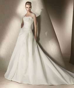 2012 Elegant A line one shoulder White Wedding Dress Bridal Gown 