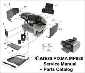 Canon PIXMA MP830 MP 830 Service Repair Manual + Parts  