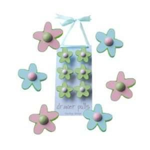  Chunky Funky Drawer Pulls   Flower Green Baby