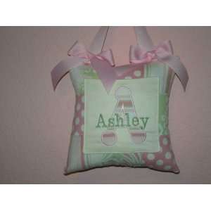  Pretty in Pink Personalized Tooth Fairy Door Pillow 
