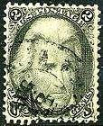 United States stamp Scott #72 Used blue cancel Blue 90c