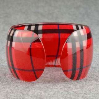 Open Ended Cuff Lucite cute Resin Free Ship Amazing Grid Bangle 