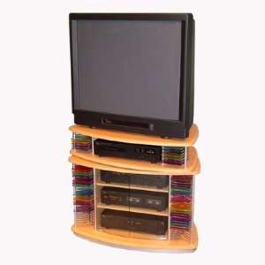  Swivel 23 TV/DVD Cart in Beech and Metal Furniture 