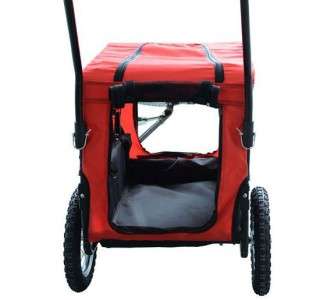 New Deluxe Pet DOG BIKE Bicycle Trailer PET CARRIER Red Black Pet 