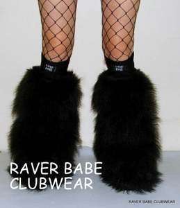 FLUFFIES fluffy furry boot covers rave LEGWARMERS CLUBWEAR ravewear 