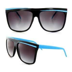 Retro Flat Top Two Tone Wayfarer Sunglasses Optical Quality 80s 