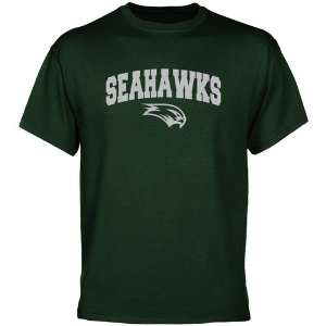  Wagner College Seahawks Forest Green Logo Arch T shirt 