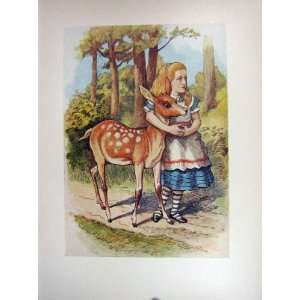  1924 Alice Adventures Wonderland Dinah Cat Colour Print 