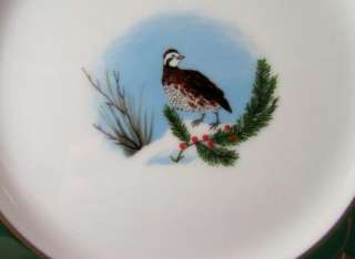 Lynn Chase Winter Game Birds Salad Dessert Plate  