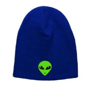  Green Alien Head Embroidered Skull Cap   Royal: Everything 