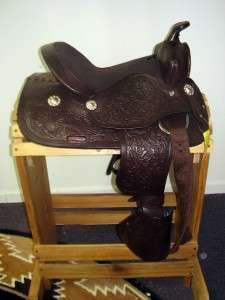   Youth JR Showmanship Western Saddle Horse Tack Dark Oil leather tooled