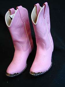 Old West Jama Girls Cowgirl Boots PINK Cowboy Western Horse Pony Kids 