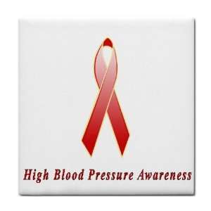  High Blood Pressure Awareness Ribbon Tile Trivet 