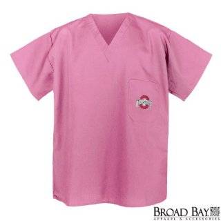 OSU Buckeyes Pink Scrubs Tops SHIRT  Size MED Ohio State For HER 