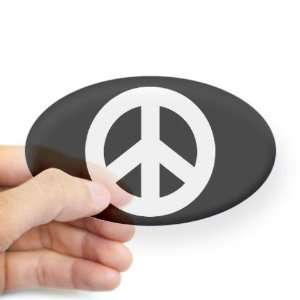  Peace Sign Sticker black Peace Oval Sticker by  