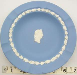 Wedgwood Blue Ashtray Made In England Roman Ceasar 7  