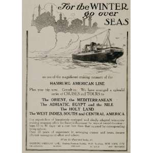 1908 Ad Hamburg American Cruise Line Steamship Travel   Original Print 