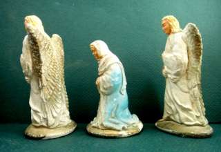   NATIVITY FIGURES plaster of paris JESUS,MARY,JOSEPH,SHEEP,ANGEL,WIS