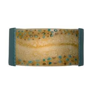 A19 reFusion Ebb and Flow Wall Sconce Teal Crackle and Multi Amber 