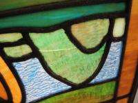 Vintage Chicago Bungalow Stained Glass Deer Head Window  