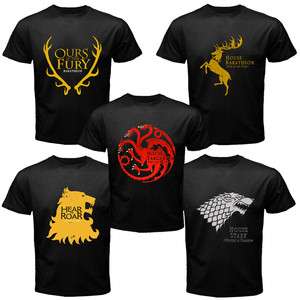 Game of Thrones GREAT HOUSES Logo Fans T Shirt Size S   3XL  