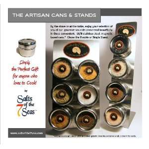   Stand Holds 4 Salts of The7 Seas Magnetic Artisan Sea Salt Cans