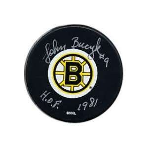  John Bucyk Autographed Hockey Puck   Johnny ) Sports 