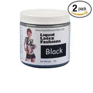  Liquid Latex Fashions Ammonia Free Body Paint, Black, 4 
