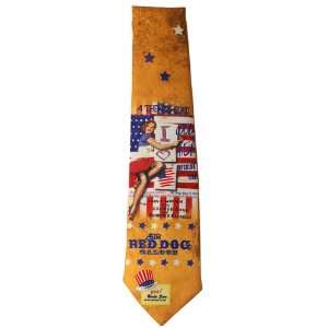  Red Dog I Love Our Heroes Patriotic Tie w/WWII image USA 