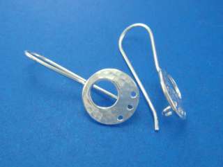 925 Sterling Silver Hammered Earring Wires Hooks  