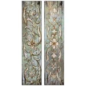  Uttermost Set of 2 Climbing Vines And Floral Wall Art 