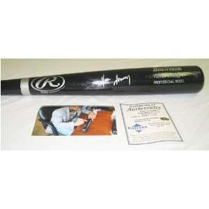 Yunel Escobar Autographed Black Atlanta Braves Bat  Sports 