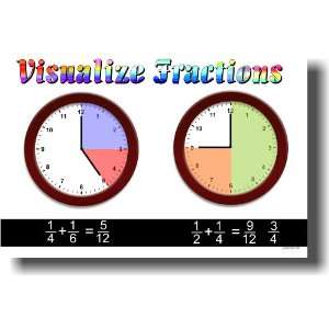  Math Visualize Fractions   Classroom Poster Office 