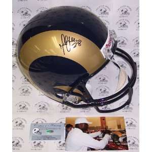 Autographed Marshall Faulk Helmet   Full Size Riddell:  