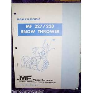   Ferguson 227/228 Snow Thrower OEM Parts Manual: Massey Ferguson: Books