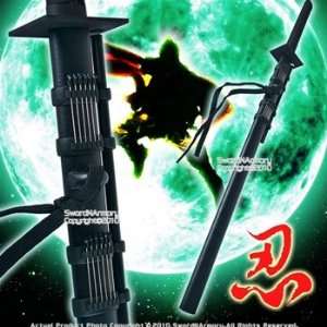  Shinobi Black Ninja Sword W/ Tactical Blow Gun & Darts 