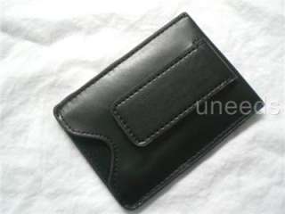 Magnetic BLACK Leather Money Clip ID Wallet Card Holder  
