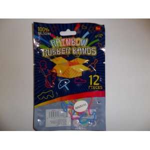   Rainbow Animal Shaped Rubber Bands Bandz Bracelets (12): Toys & Games