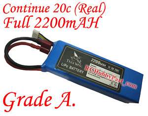 Grade A AKKU 11.1V 3S1P 2200mAH 20C RC 450 Lipo Battery  
