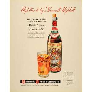   Ad Vermouth Martini Rossi Highball Cocktail Liquor   Original Print Ad