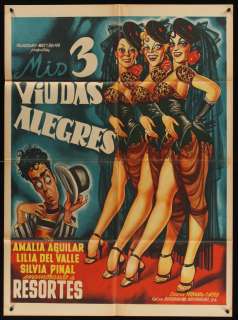 Mis 3 Viudas Alegres 53 Mexican Movie Poster Cabral  