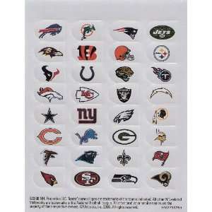 NFL Team Logos Mini Stickers (10 Sheets per Pack):  Sports 
