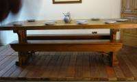 Rustic Reclaimed Antique Pine Farmhouse kitchen table.  