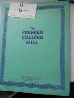 1937 Premier Colloid Mill Catalog Geneva NY Vintage VG  