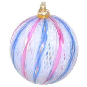  Murano Glass Carosello Blown Glass Ornament: Blue/Pink 